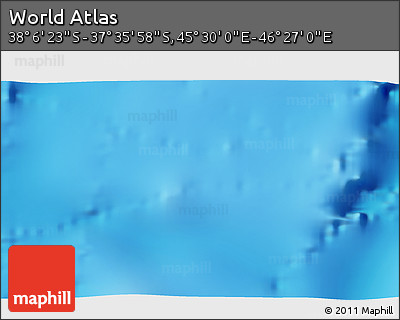Physical 3D Map of the Area around 37° 51' 10" S, 45° 58' 30" E