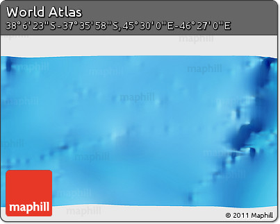 Physical 3D Map of the Area around 37° 51' 10" S, 45° 58' 30" E
