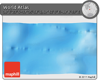 Physical 3D Map of the Area around 37° 51' 10" S, 47° 40' 29" E