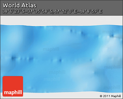 Physical 3D Map of the Area around 37° 51' 10" S, 47° 40' 29" E