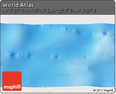 Physical 3D Map of the Area around 37° 51' 10" S, 47° 40' 29" E