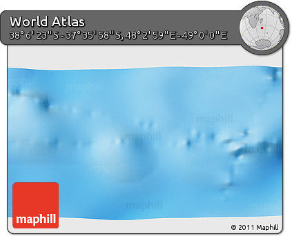 Physical 3D Map of the Area around 37° 51' 10" S, 48° 31' 29" E