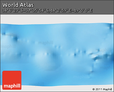 Physical 3D Map of the Area around 37° 51' 10" S, 48° 31' 29" E