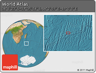 Satellite Location Map of the Area around 37° 51' 10" S, 48° 31' 29" E