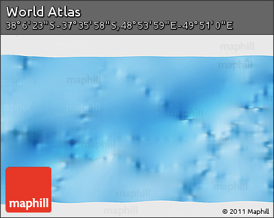 Physical 3D Map of the Area around 37° 51' 10" S, 49° 22' 30" E