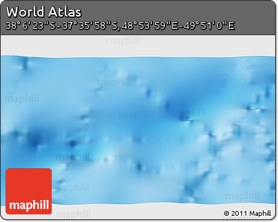 Physical 3D Map of the Area around 37° 51' 10" S, 49° 22' 30" E