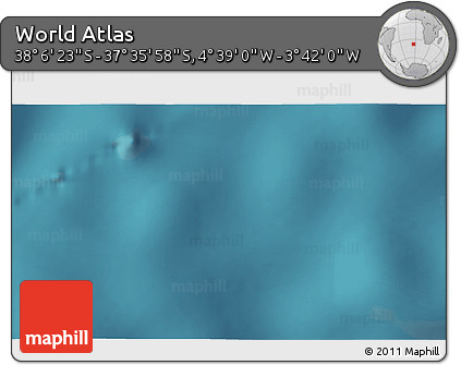 Satellite 3D Map of the Area around 37° 51' 10" S, 4° 10' 30" W