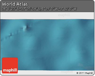 Satellite 3D Map of the Area around 37° 51' 10" S, 4° 10' 30" W