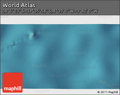 Satellite 3D Map of the Area around 37° 51' 10" S, 4° 10' 30" W
