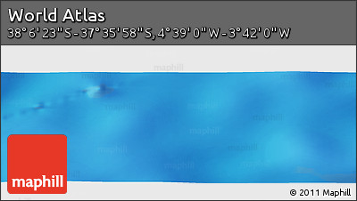 Shaded Relief Panoramic Map of the Area around 37° 51' 10" S, 4° 10' 30" W