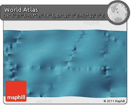 Satellite 3D Map of the Area around 37° 51' 10" S, 50° 13' 30" E