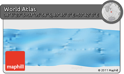 Physical Panoramic Map of the Area around 37° 51' 10" S, 50° 13' 30" E