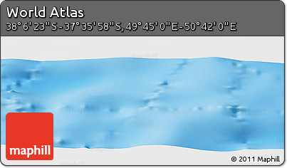 Physical Panoramic Map of the Area around 37° 51' 10" S, 50° 13' 30" E