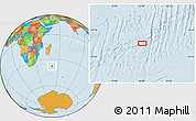 Political Location Map of the area around 37° 51' 10" S, 51° 4' 30" E