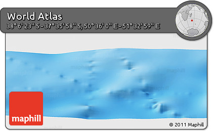 Physical Panoramic Map of the Area around 37° 51' 10" S, 51° 4' 30" E
