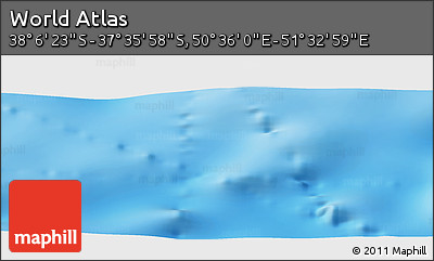 Physical Panoramic Map of the Area around 37° 51' 10" S, 51° 4' 30" E