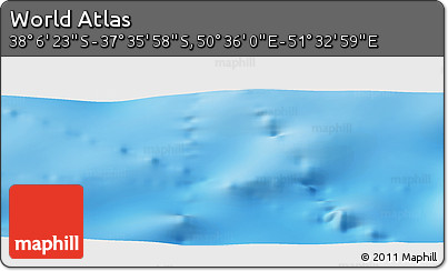 Physical Panoramic Map of the Area around 37° 51' 10" S, 51° 4' 30" E