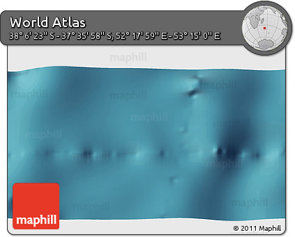 Satellite 3D Map of the Area around 37° 51' 10" S, 52° 46' 29" E
