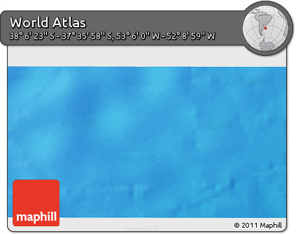 Physical 3D Map of the Area around 37° 51' 10" S, 52° 37' 30" W