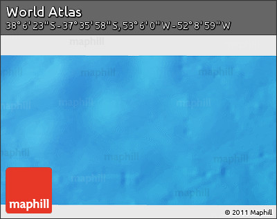 Physical 3D Map of the Area around 37° 51' 10" S, 52° 37' 30" W