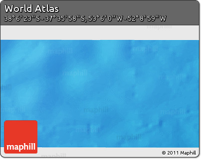 Physical 3D Map of the Area around 37° 51' 10" S, 52° 37' 30" W