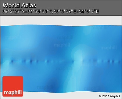 Physical 3D Map of the Area around 37° 51' 10" S, 53° 37' 30" E