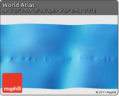 Physical 3D Map of the Area around 37° 51' 10" S, 53° 37' 30" E
