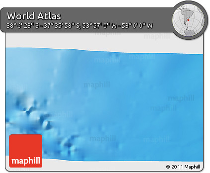 Physical 3D Map of the Area around 37° 51' 10" S, 53° 28' 30" W