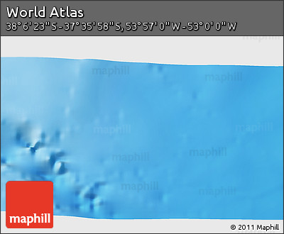 Physical 3D Map of the Area around 37° 51' 10" S, 53° 28' 30" W