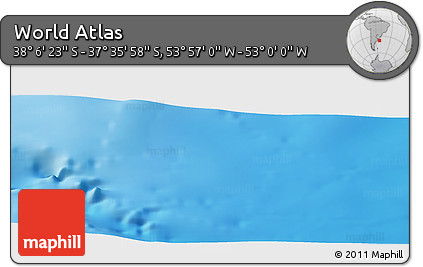 Physical Panoramic Map of the Area around 37° 51' 10" S, 53° 28' 30" W