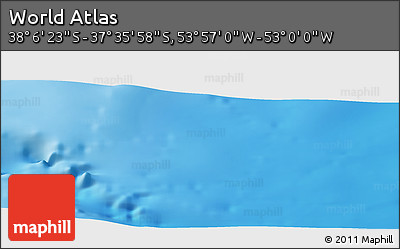 Physical Panoramic Map of the Area around 37° 51' 10" S, 53° 28' 30" W