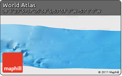 Physical Panoramic Map of the Area around 37° 51' 10" S, 53° 28' 30" W