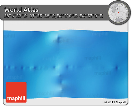 Physical 3D Map of the Area around 37° 51' 10" S, 54° 28' 30" E