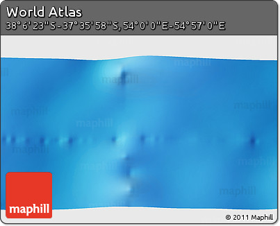 Physical 3D Map of the Area around 37° 51' 10" S, 54° 28' 30" E