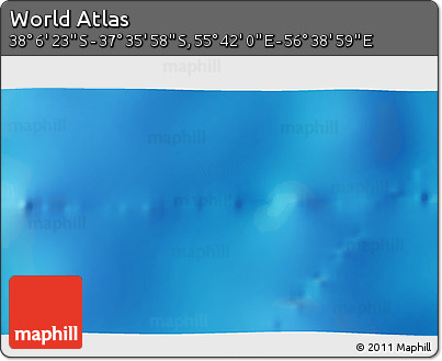 Physical 3D Map of the Area around 37° 51' 10" S, 56° 10' 29" E