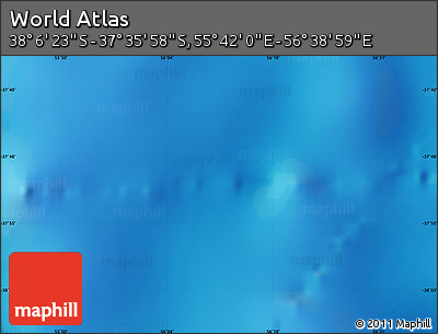 Physical Map of the Area around 37° 51' 10" S, 56° 10' 29" E