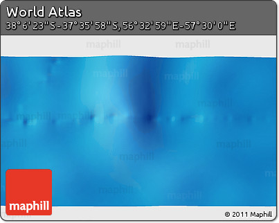 Physical 3D Map of the Area around 37° 51' 10" S, 57° 1' 29" E
