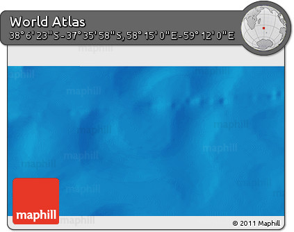 Physical 3D Map of the Area around 37° 51' 10" S, 58° 43' 30" E