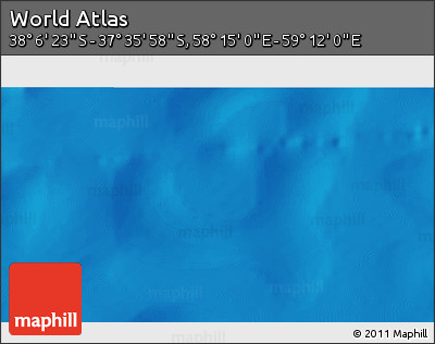 Physical 3D Map of the Area around 37° 51' 10" S, 58° 43' 30" E