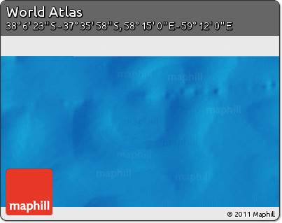 Physical 3D Map of the Area around 37° 51' 10" S, 58° 43' 30" E
