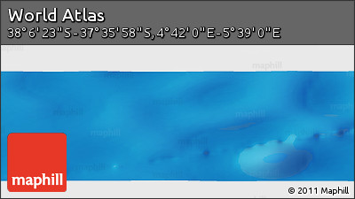 Physical Panoramic Map of the Area around 37° 51' 10" S, 5° 10' 30" E