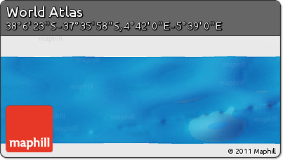 Physical Panoramic Map of the Area around 37° 51' 10" S, 5° 10' 30" E