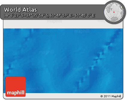 Physical 3D Map of the Area around 37° 51' 10" S, 61° 16' 29" E