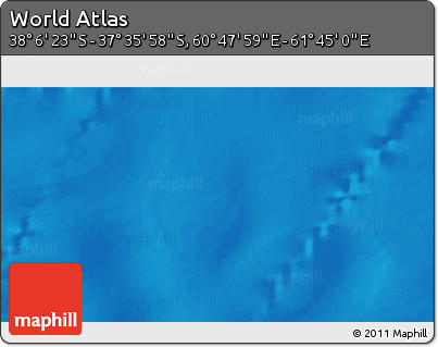 Physical 3D Map of the Area around 37° 51' 10" S, 61° 16' 29" E