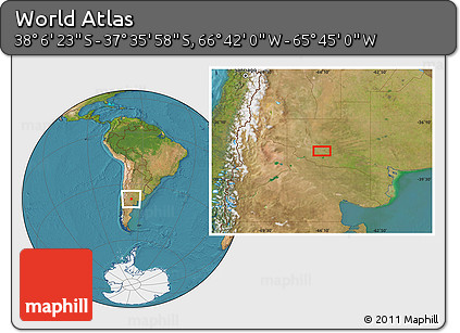 Satellite Location Map of the Area around 37° 51' 10" S, 66° 13' 29" W