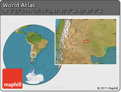 Satellite Location Map of the Area around 37° 51' 10" S, 66° 13' 29" W