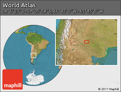 Satellite Location Map of the Area around 37° 51' 10" S, 66° 13' 29" W