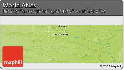 Physical Panoramic Map of the Area around 37° 51' 10" S, 66° 13' 29" W