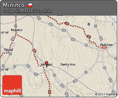 Shaded Relief Map of Mininco
