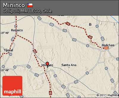 Shaded Relief Map of Mininco